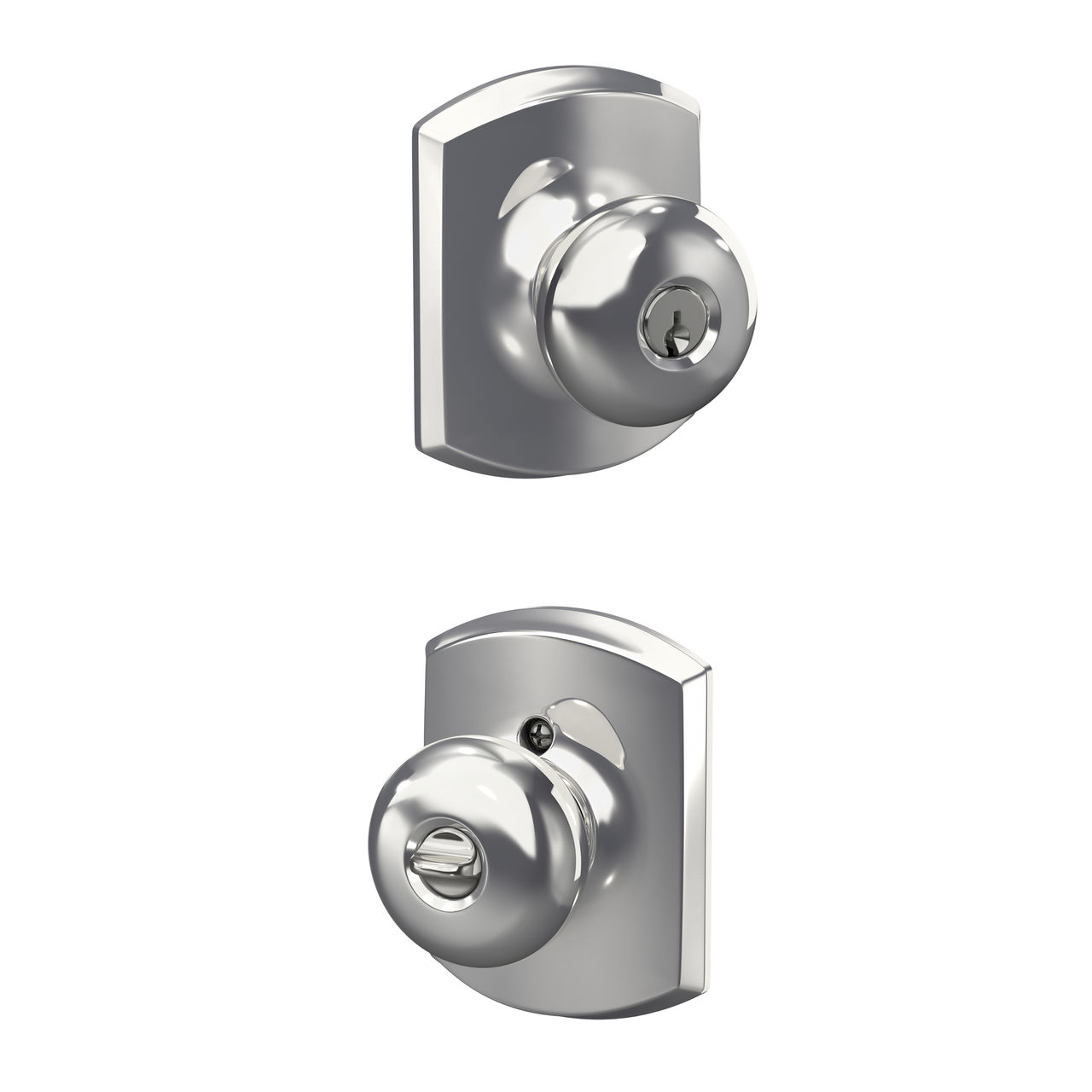 Plymouth Knob Keyed Entry Lock with Greenwich Trim