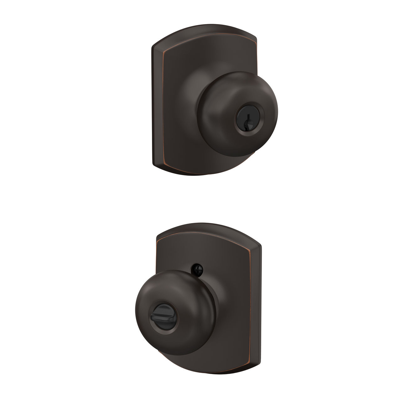 Plymouth Knob Keyed Entry Lock with Greenwich Trim