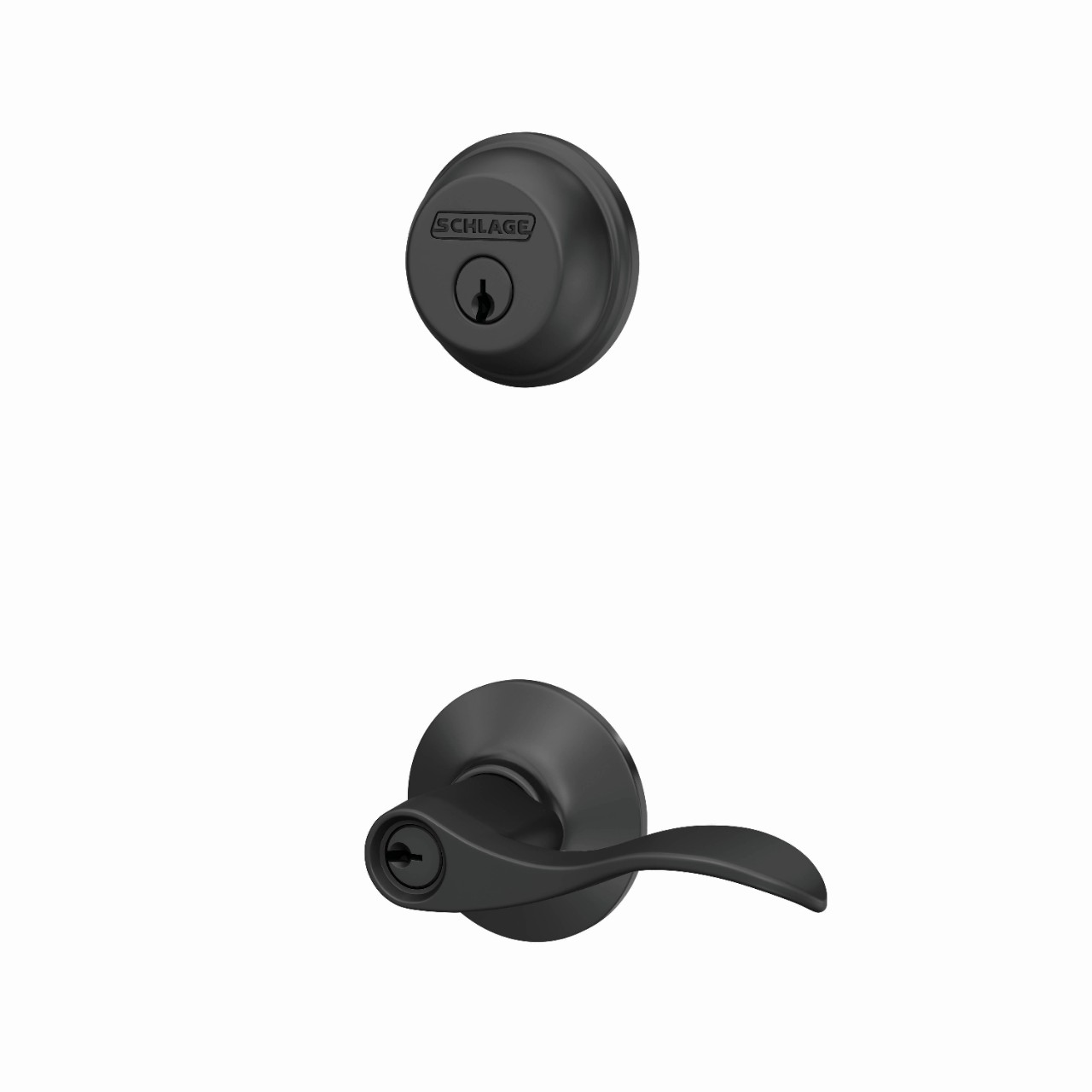 Single Cylinder Deadbolt and Accent Lever Keyed Entry Lock
