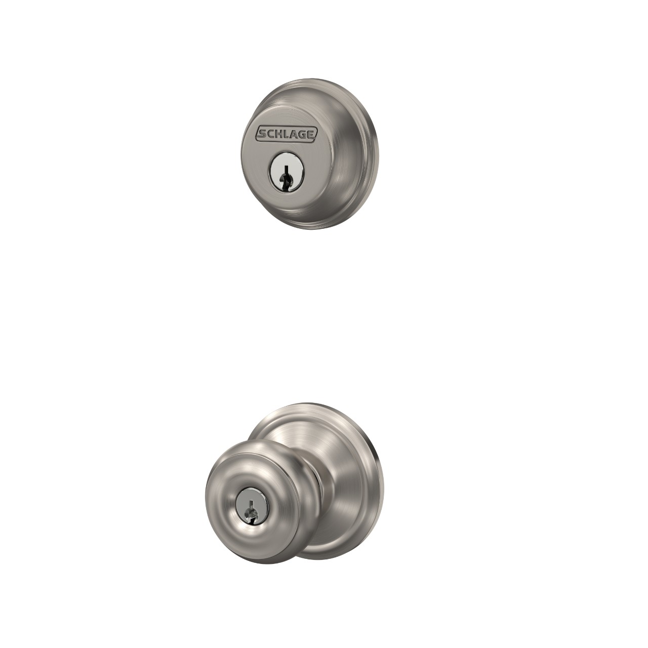 Single Cylinder Deadbolt and Georgian Knob Keyed Entry Lock