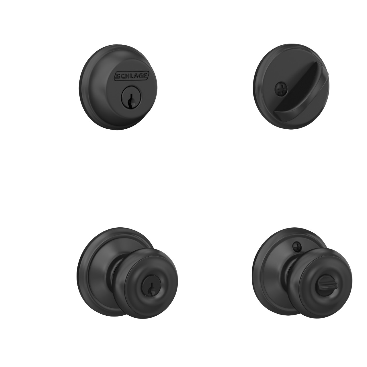 Single Cylinder Deadbolt and Georgian Knob Keyed Entry Lock