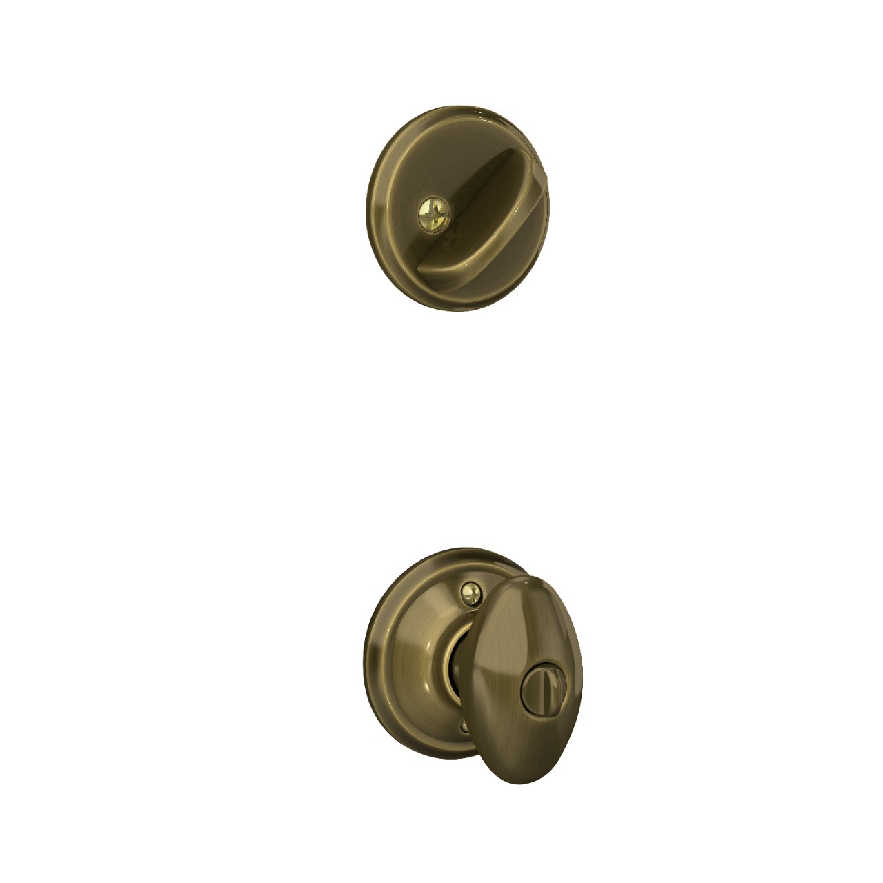 Single Cylinder Deadbolt and Siena Knob Keyed Entry Lock