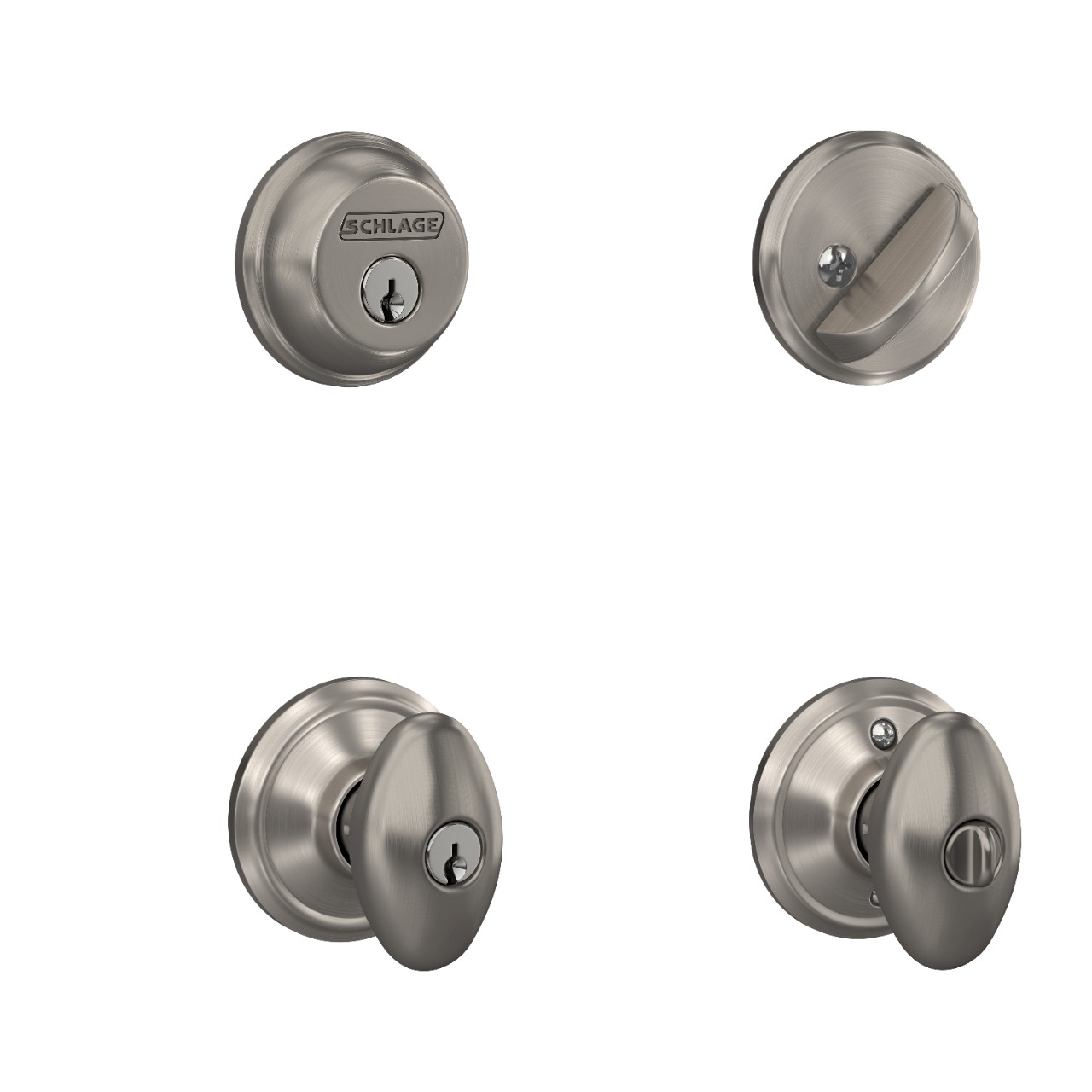 Single Cylinder Deadbolt and Siena Knob Keyed Entry Lock