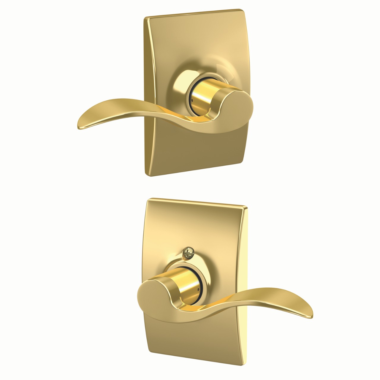 Accent Lever Hall & Closet Lock with Century Trim