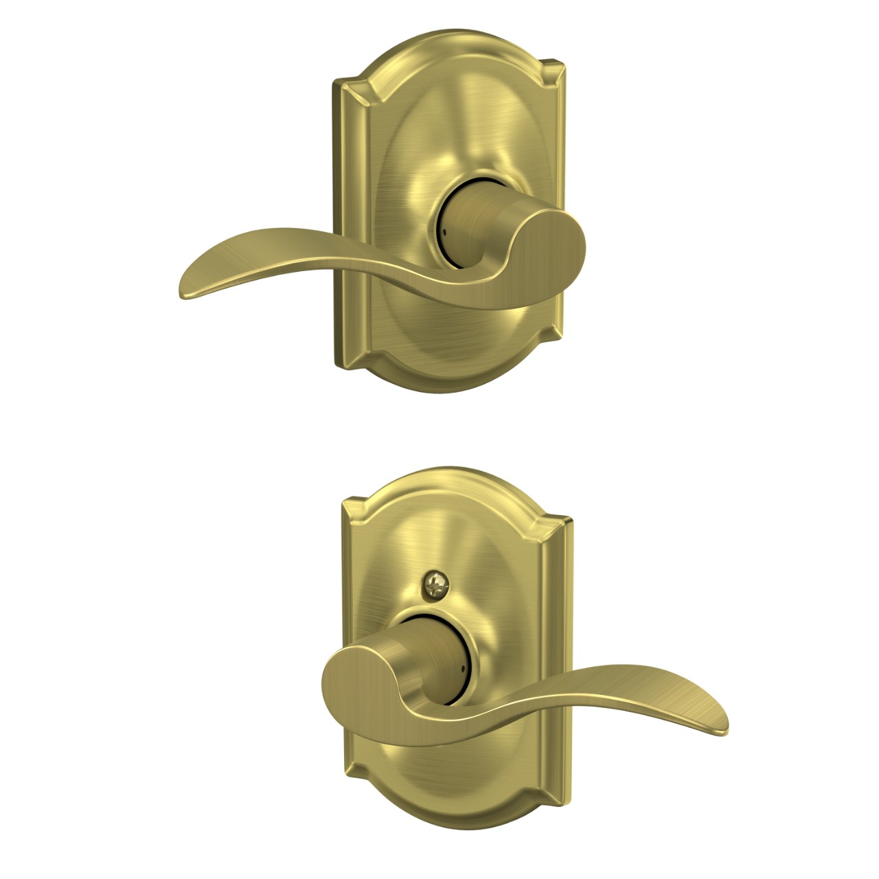 Accent Lever Hall & Closet Lock with Camelot Trim