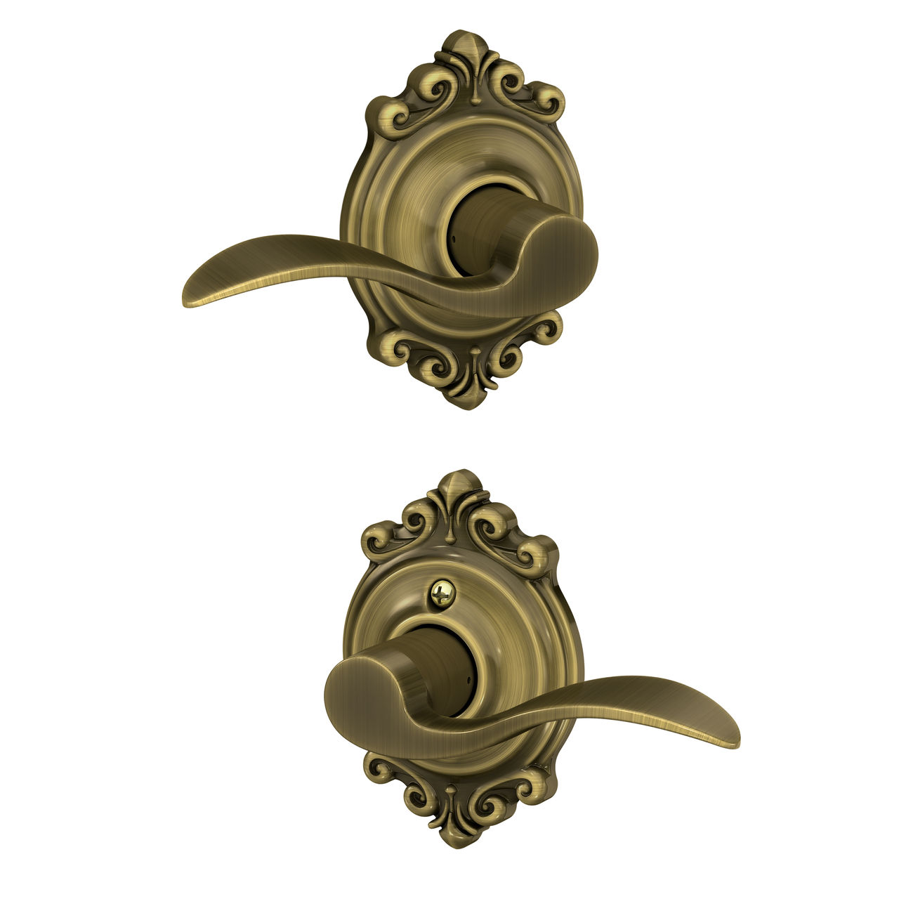 Accent Lever Hall & Closet Lock with Brookshire Trim