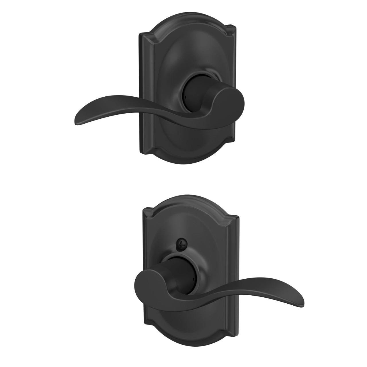 Accent Lever Hall & Closet Lock with Camelot Trim