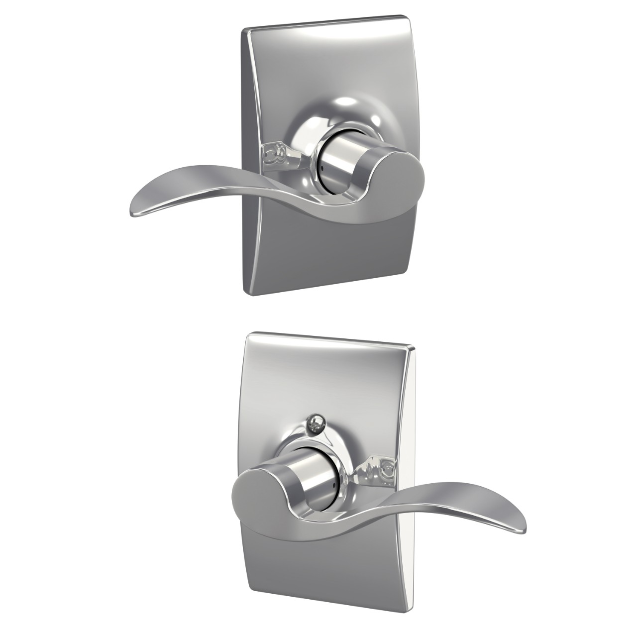 Accent Lever Hall & Closet Lock with Century Trim