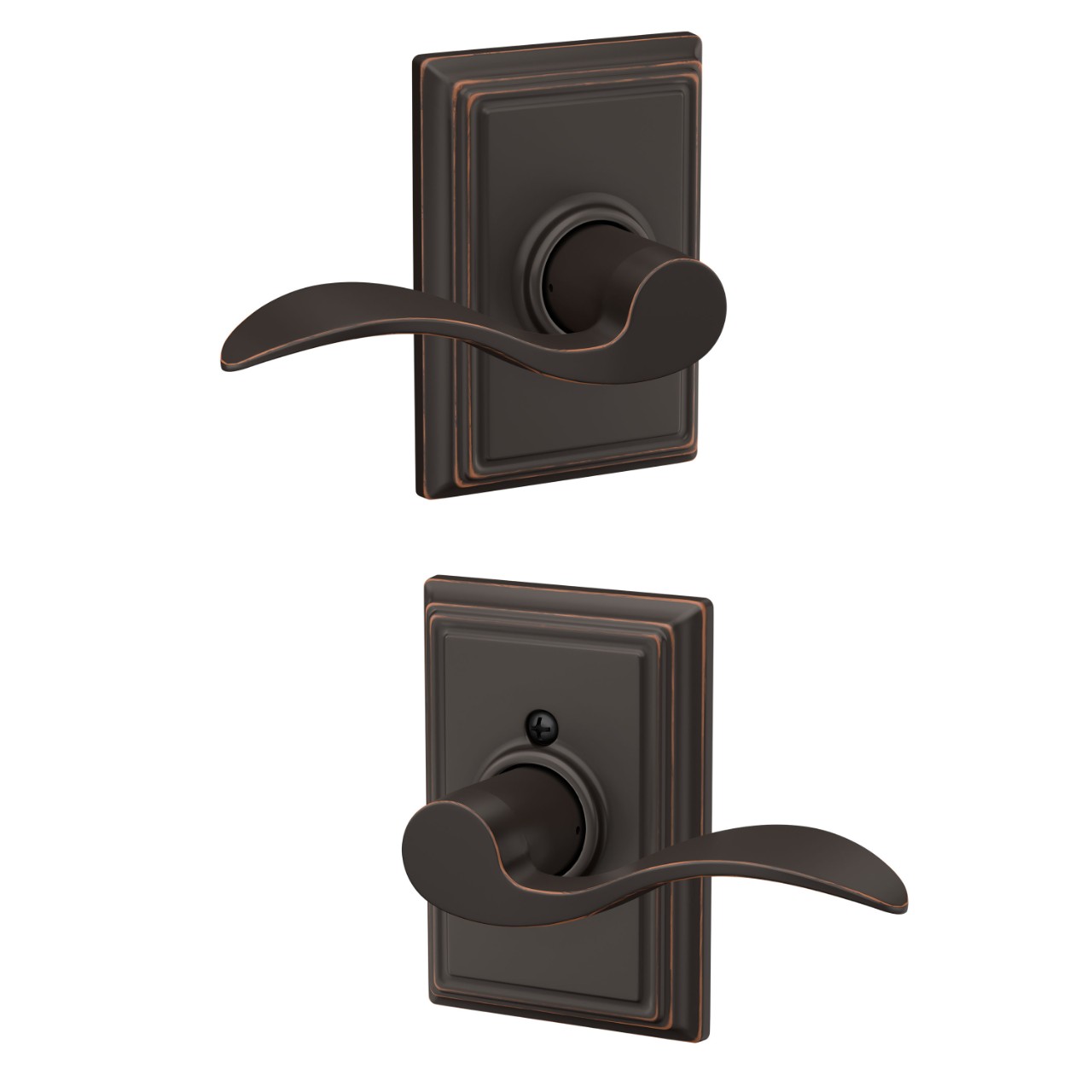 Accent Lever Hall & Closet Lock with Addison Trim