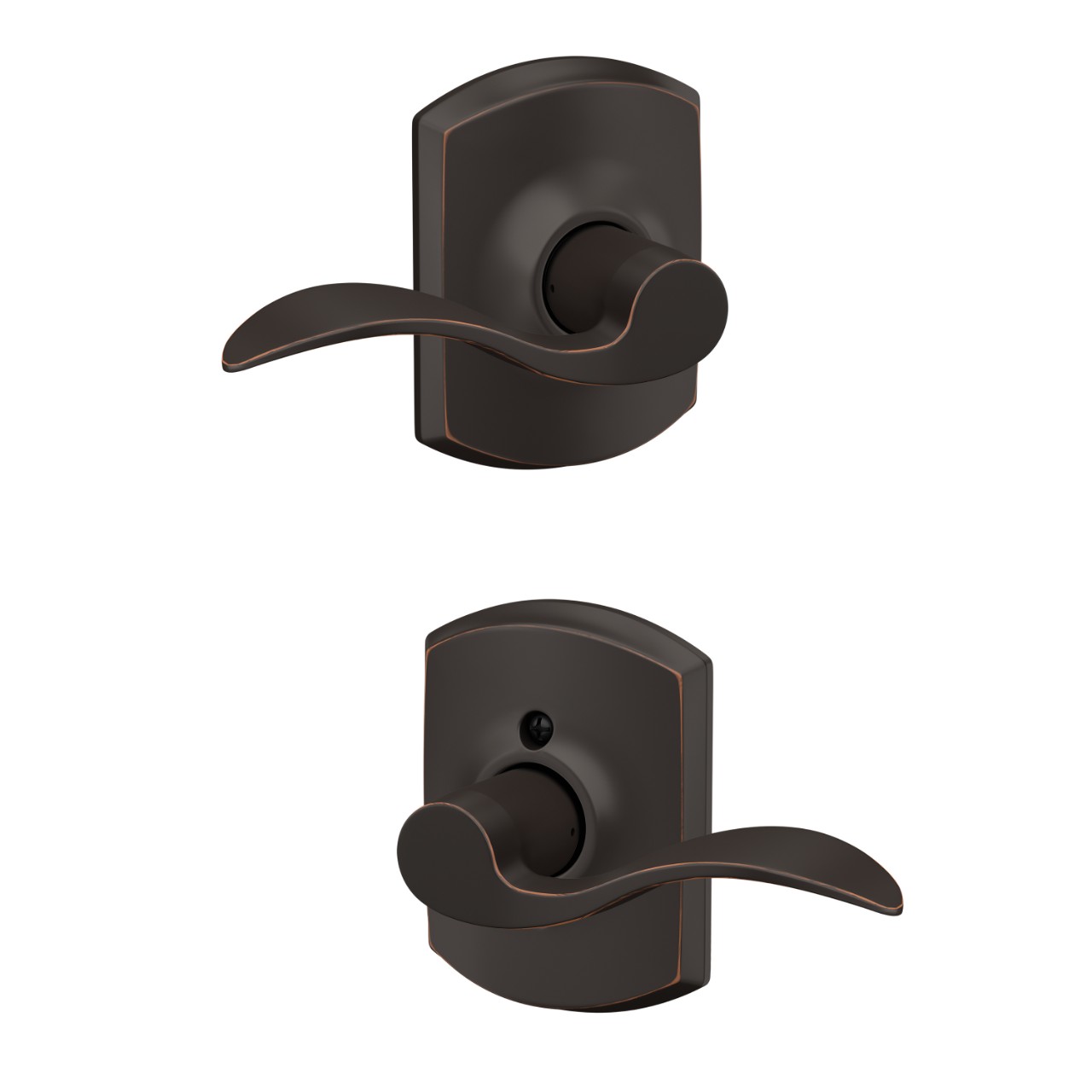 Accent Lever Hall & Closet Lock with Greenwich Trim