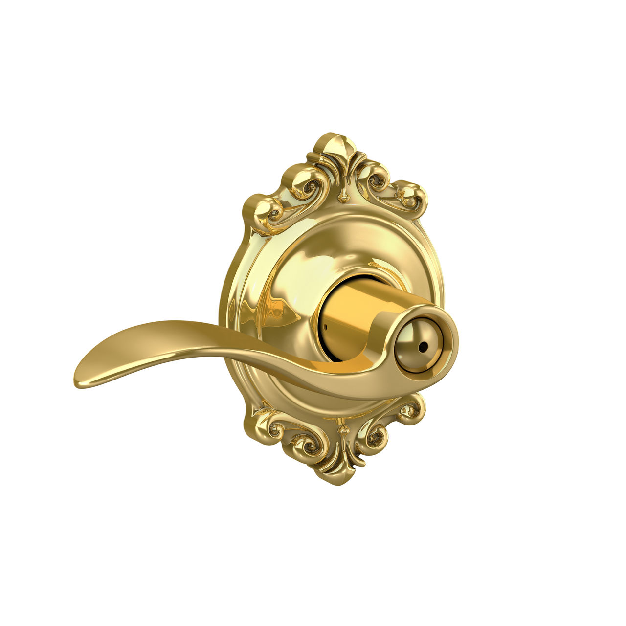 Accent Lever Bed & Bath Lock with Brookshire Trim