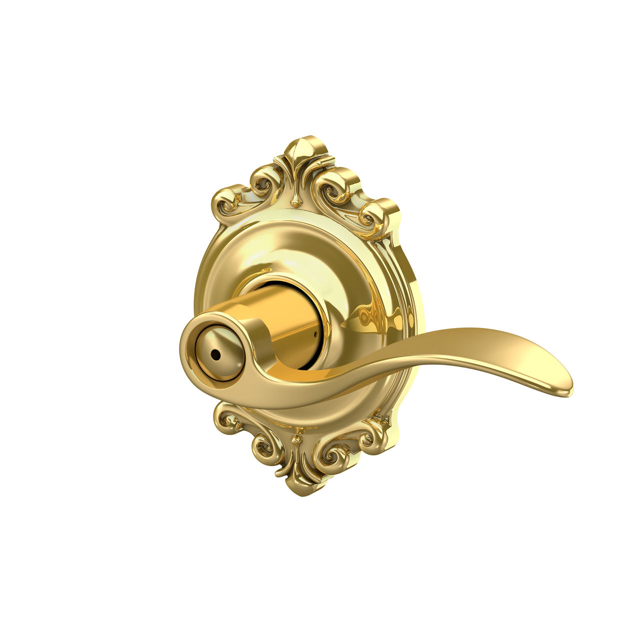Accent Lever Bed & Bath Lock with Brookshire Trim
