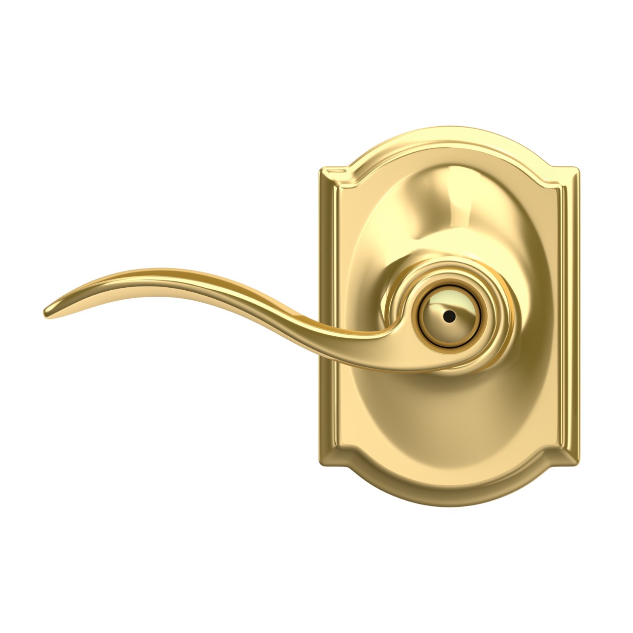 Accent Lever Bed & Bath Lock with Camelot Trim