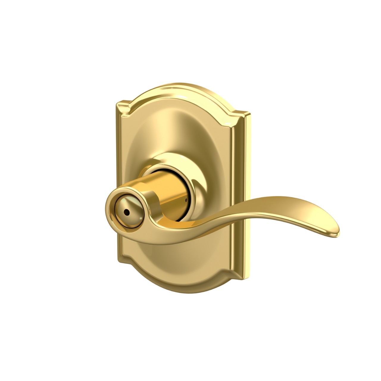 Accent Lever Bed & Bath Lock with Camelot Trim