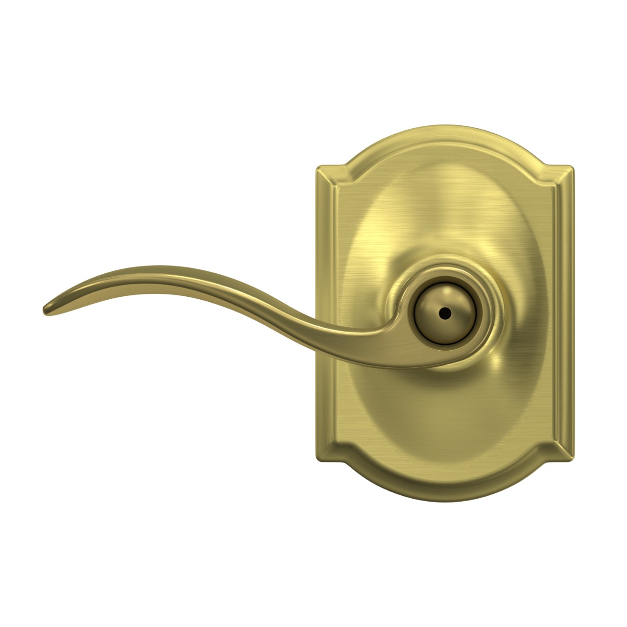 Accent Lever Bed & Bath Lock with Camelot Trim