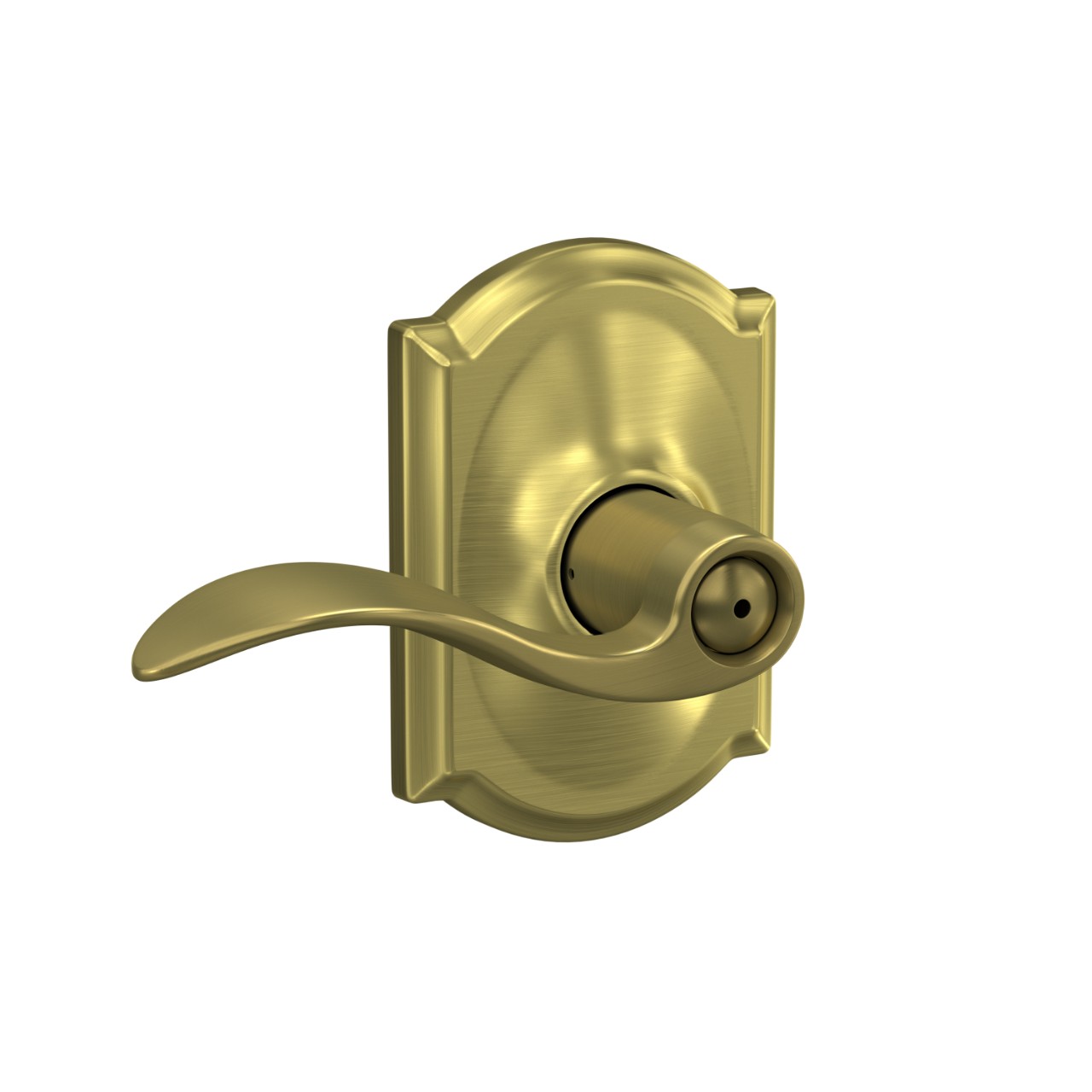 Accent Lever Bed & Bath Lock with Camelot Trim
