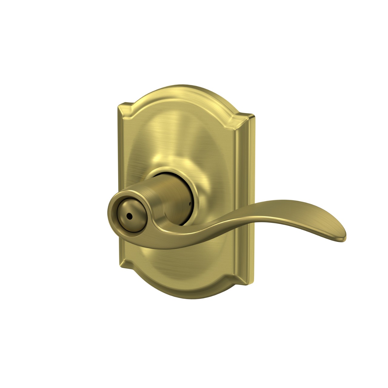 Accent Lever Bed & Bath Lock with Camelot Trim