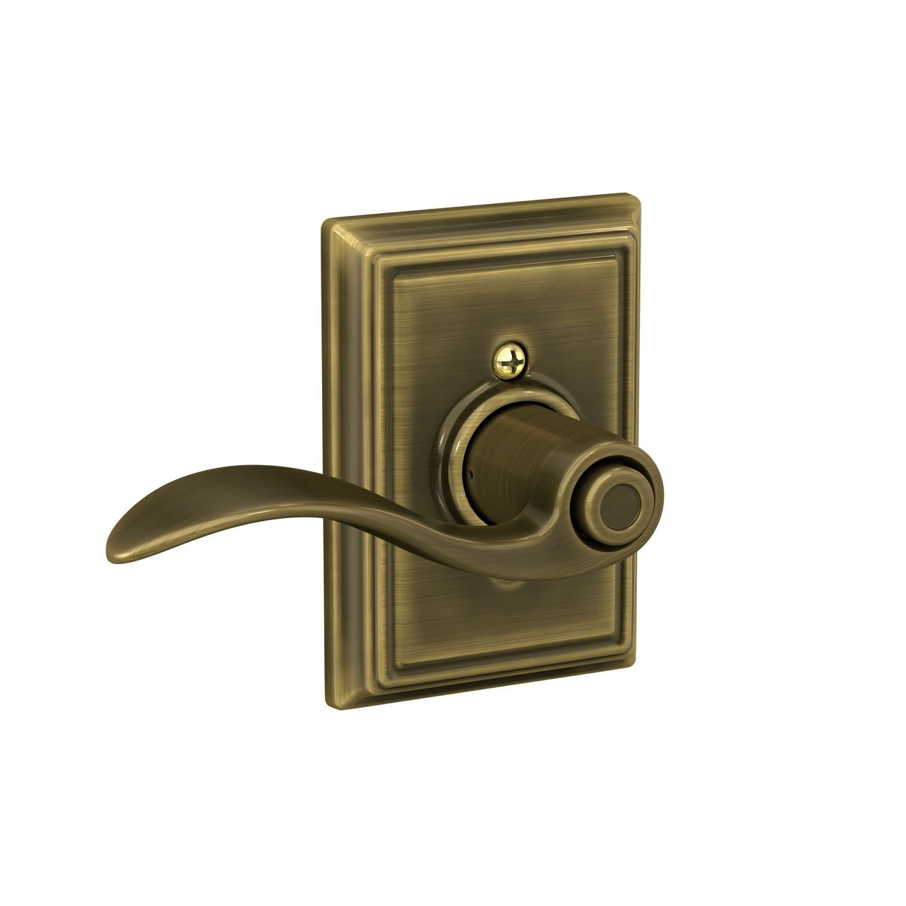 Accent Lever Bed & Bath Lock with Addison Trim