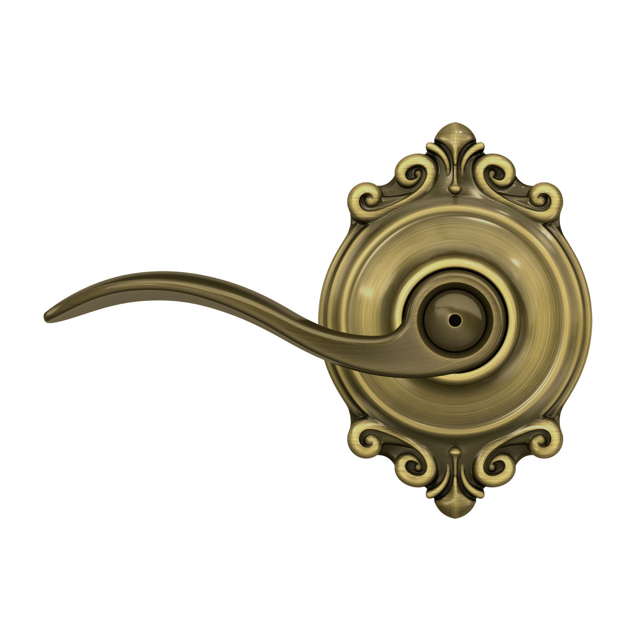 Accent Lever Bed & Bath Lock with Brookshire Trim