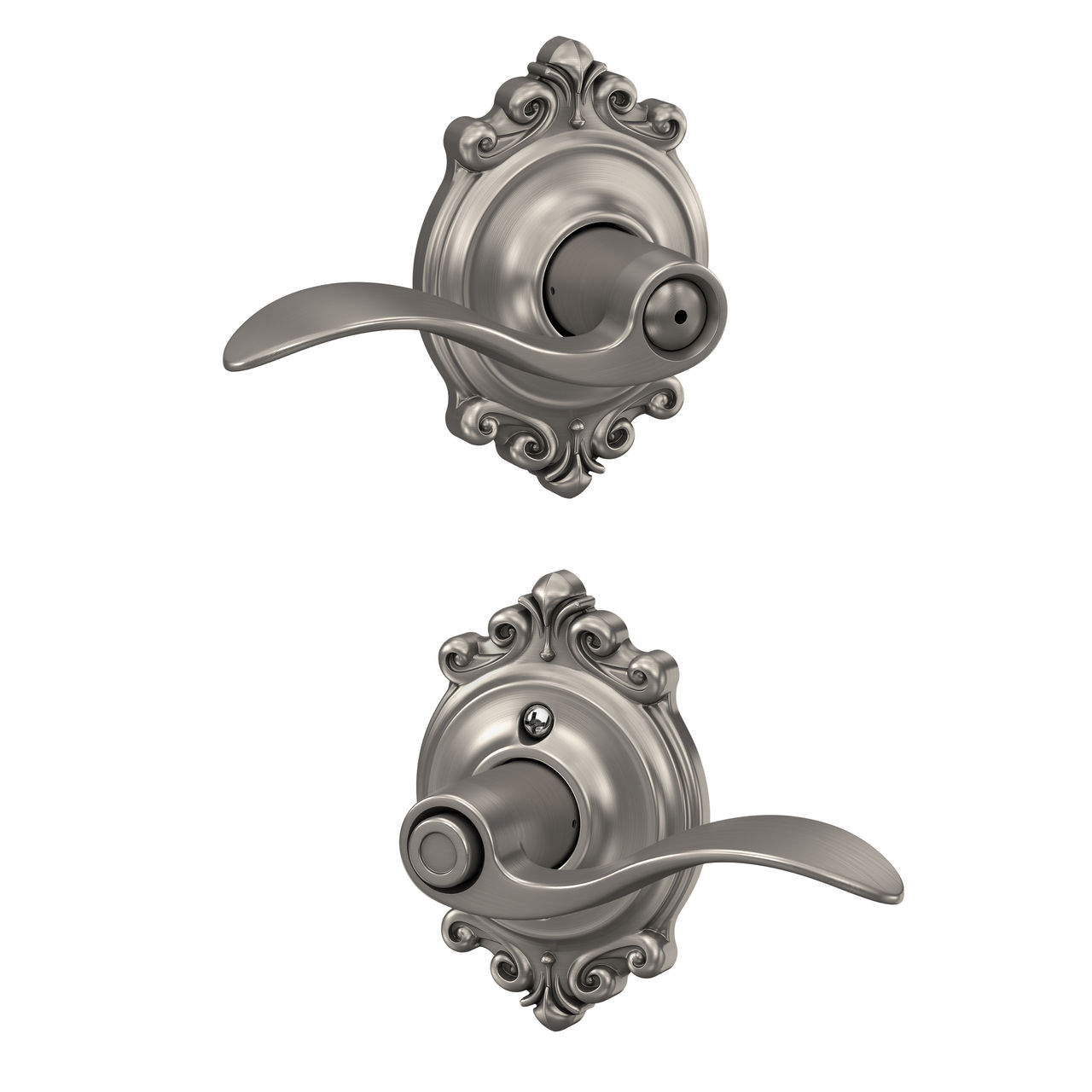 Accent Lever Bed & Bath Lock with Brookshire Trim