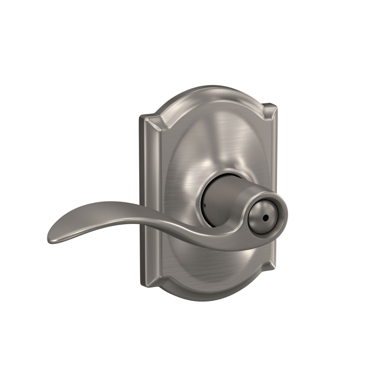 Accent Lever Bed & Bath Lock with Camelot Trim