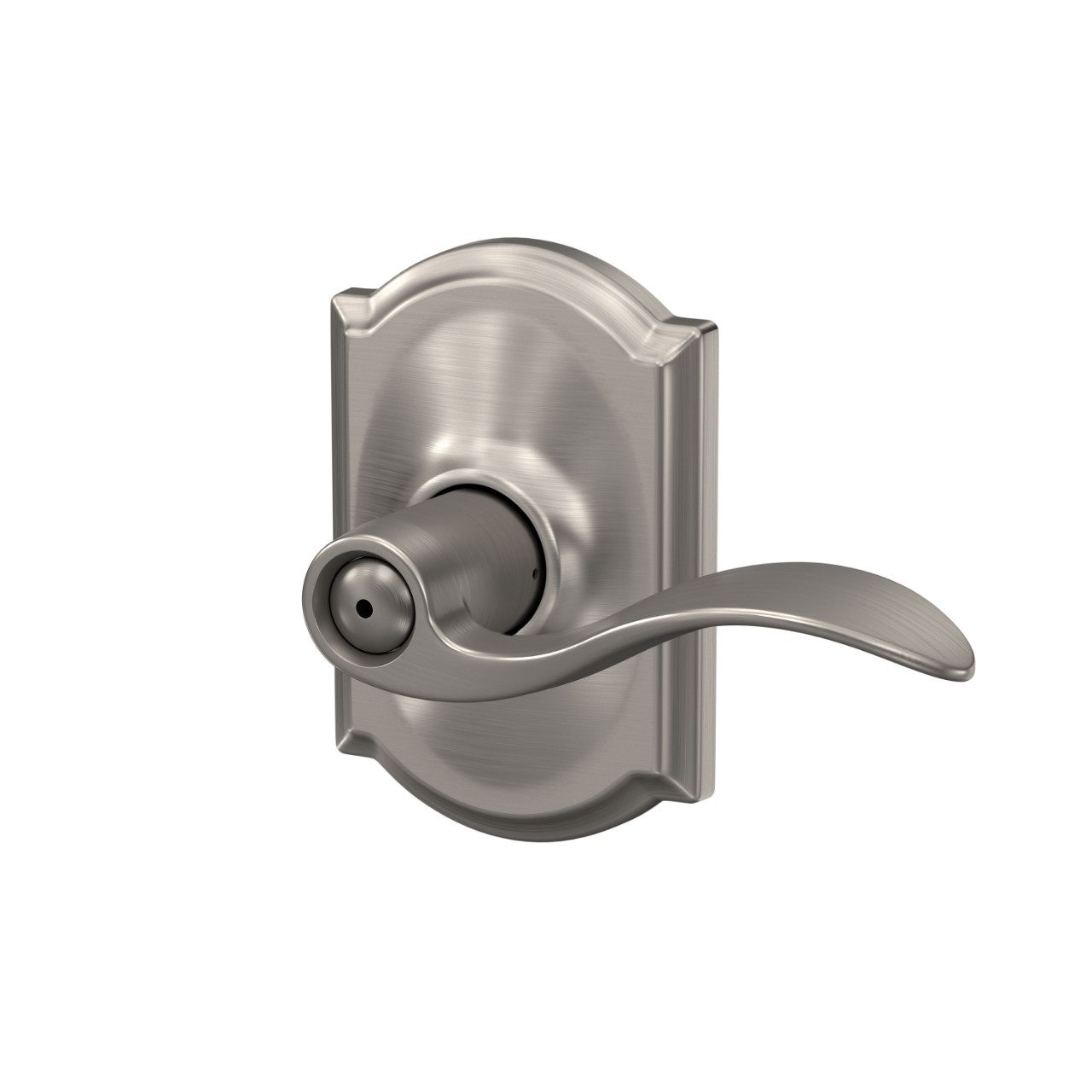 Accent Lever Bed & Bath Lock with Camelot Trim