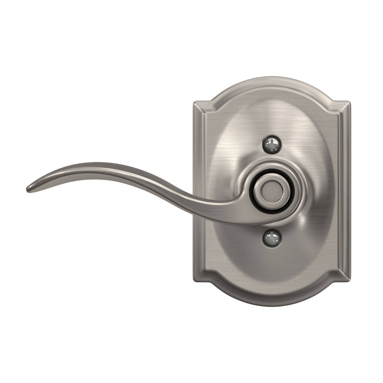 Accent Lever Bed & Bath Lock with Camelot Trim