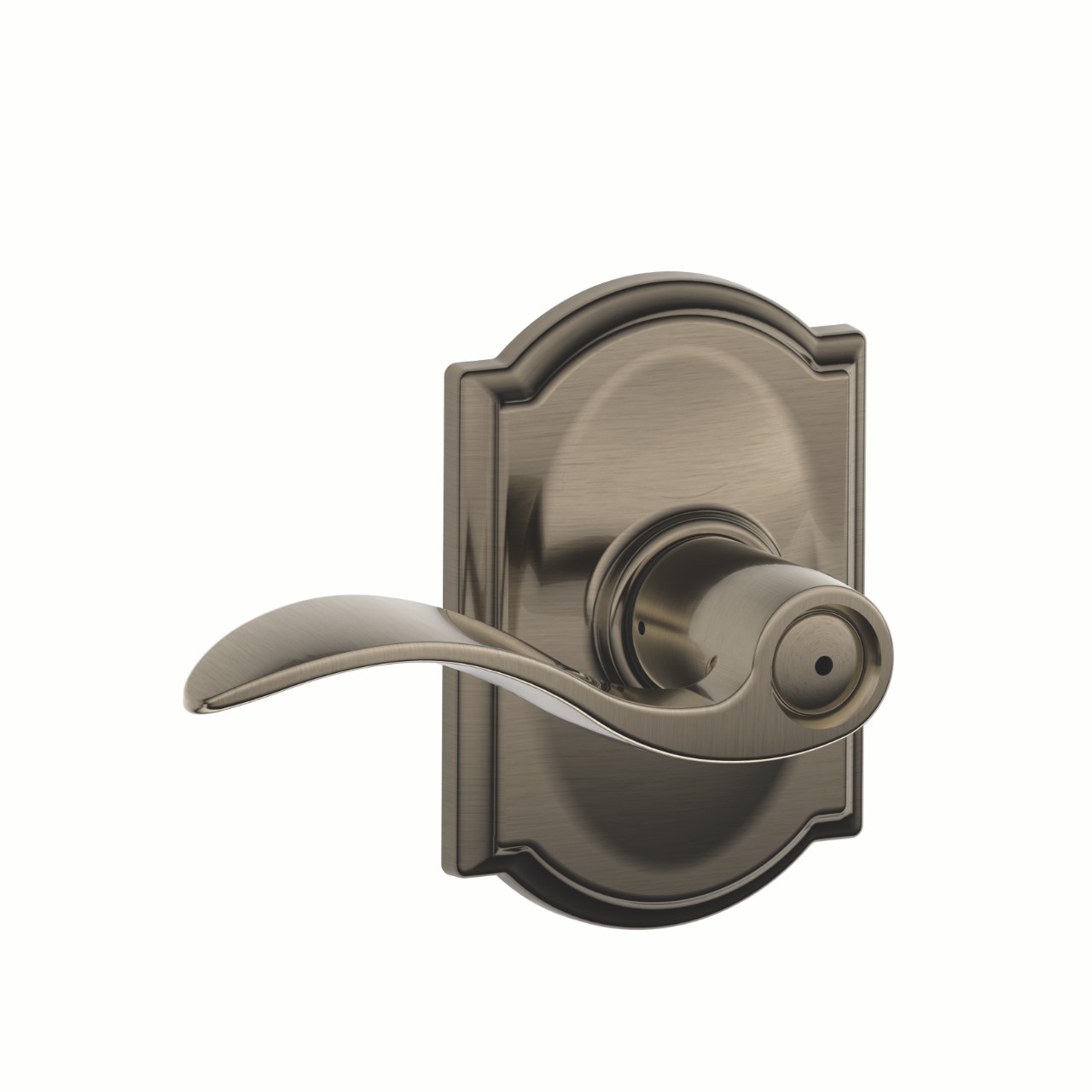 Accent Lever Bed & Bath Lock with Camelot Trim