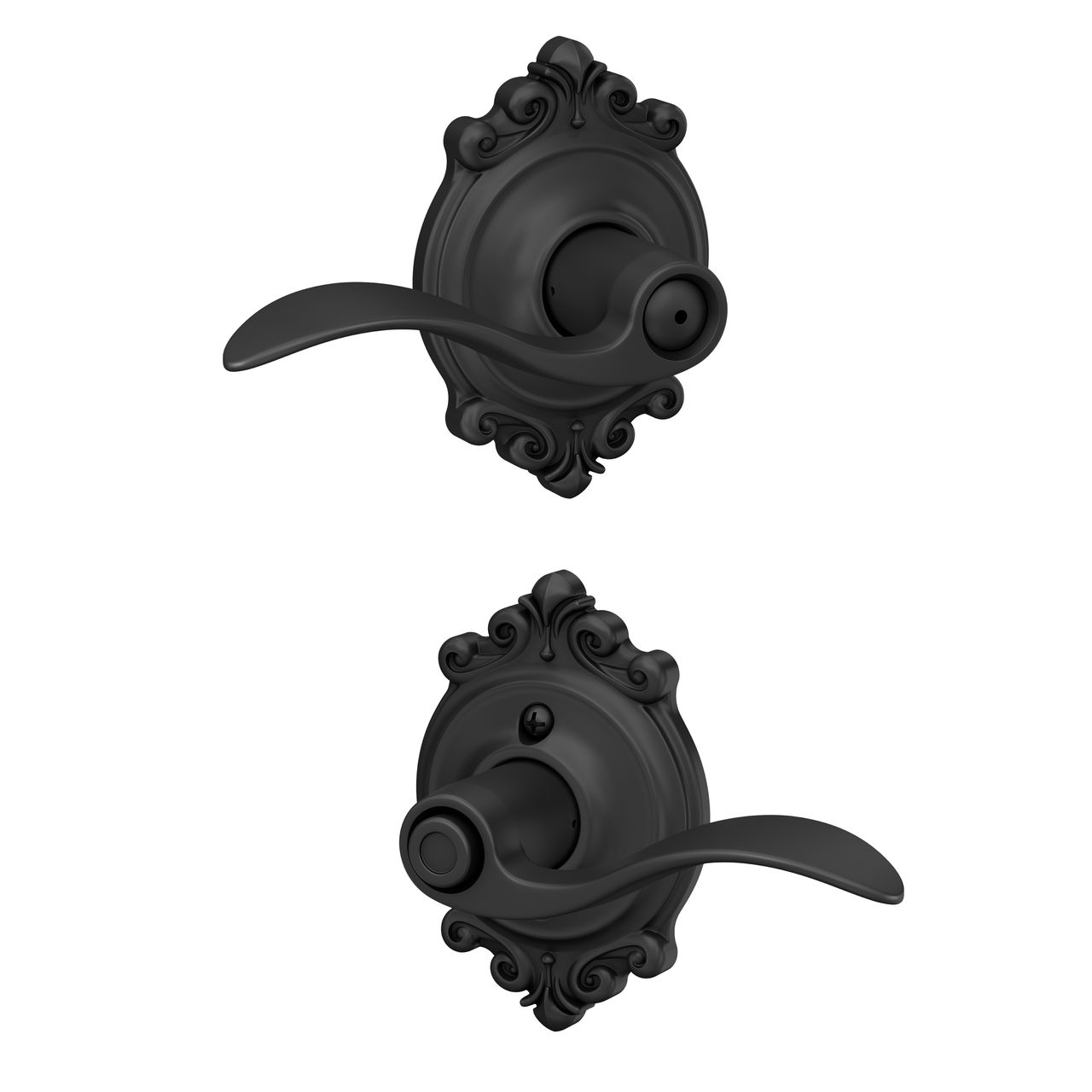 Accent Lever Bed & Bath Lock with Brookshire Trim