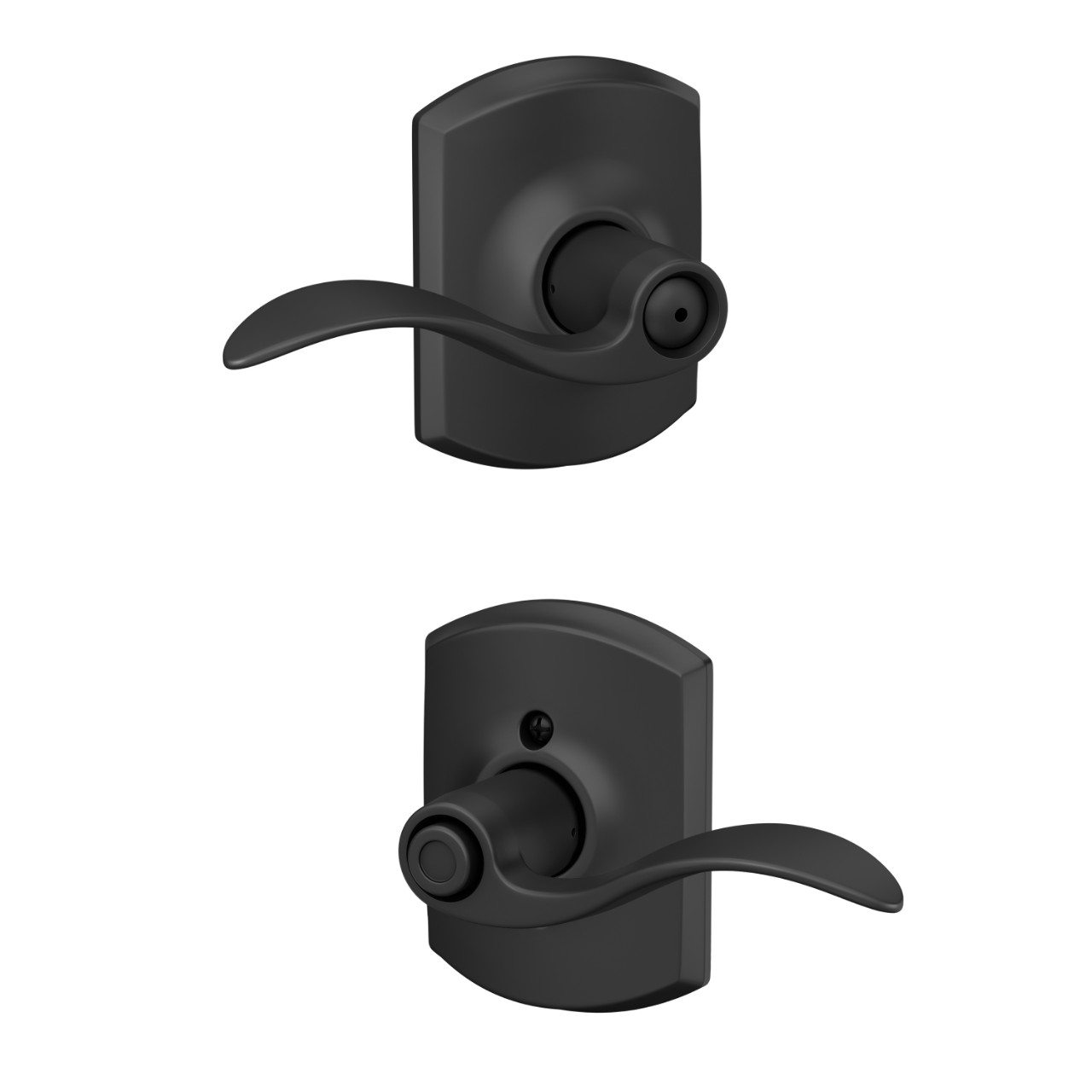 Accent Lever Bed & Bath Lock with Greenwich Trim