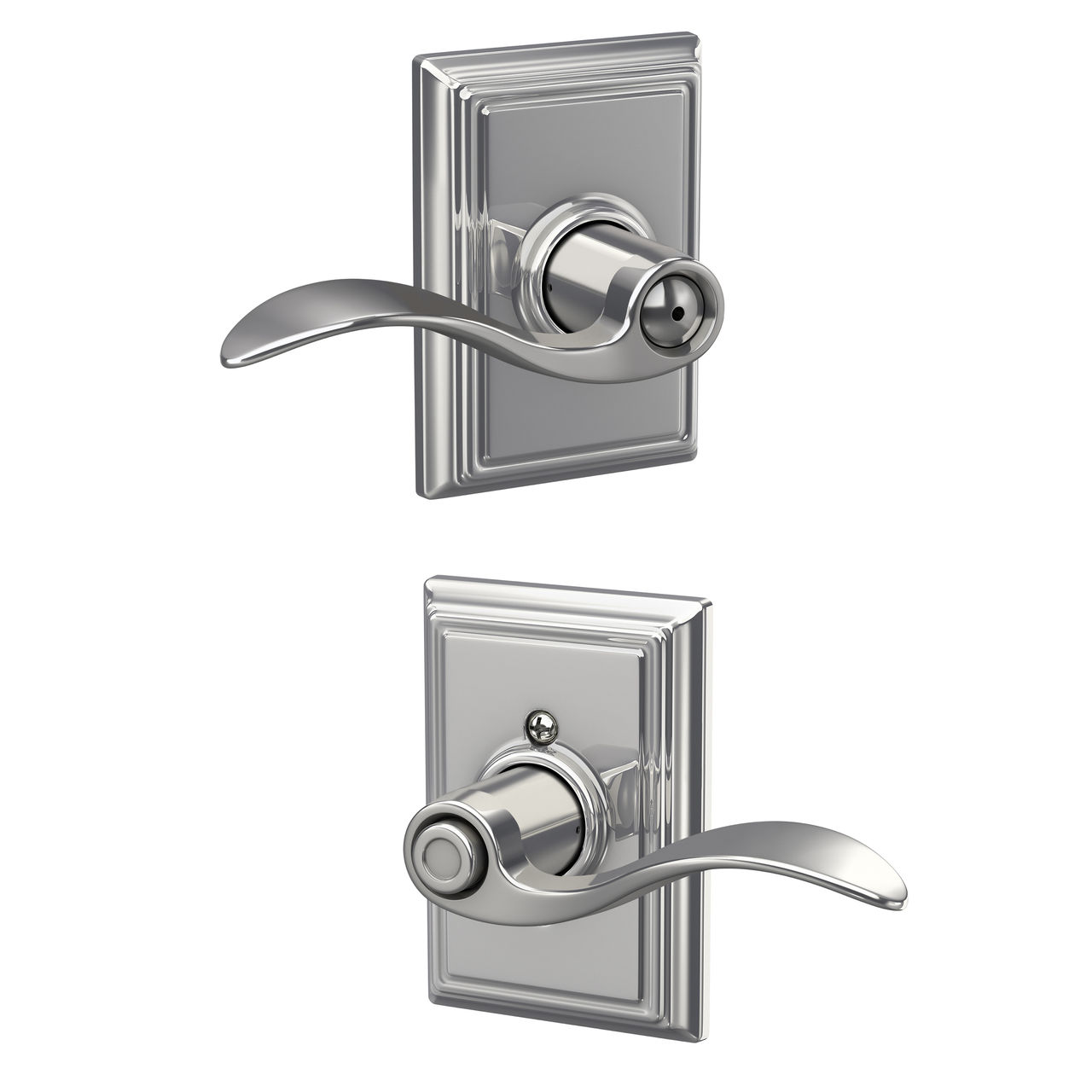 Accent Lever Bed & Bath Lock with Addison Trim