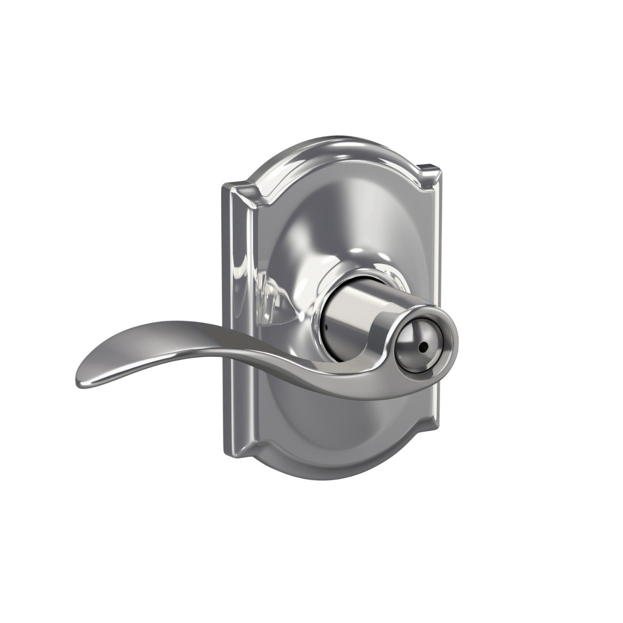 Accent Lever Bed & Bath Lock with Camelot Trim