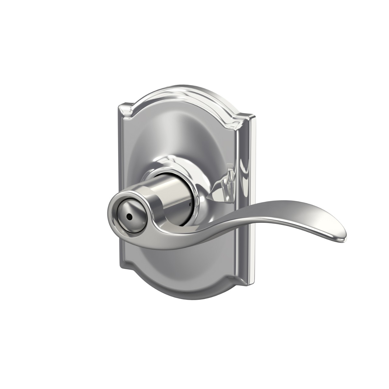 Accent Lever Bed & Bath Lock with Camelot Trim