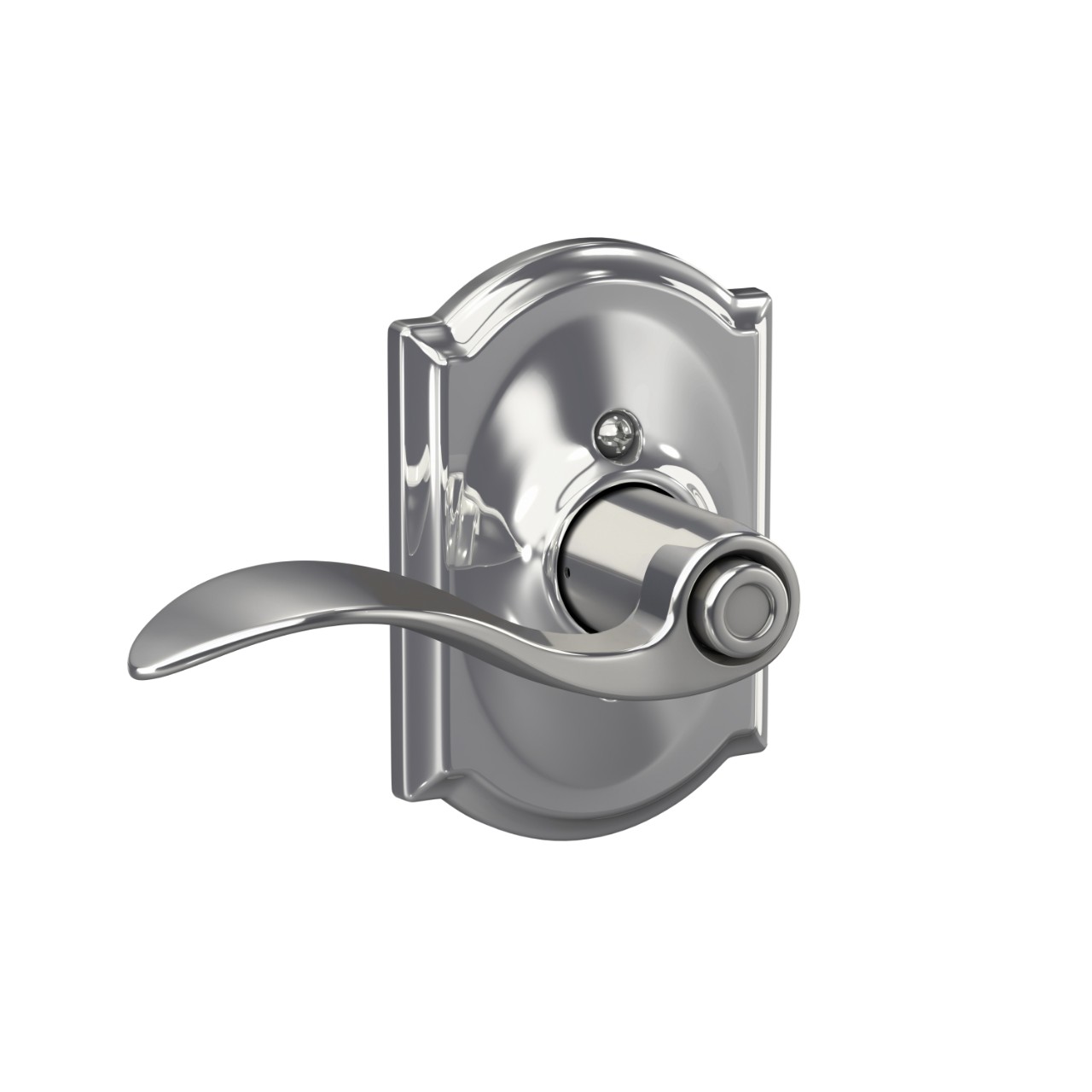 Accent Lever Bed & Bath Lock with Camelot Trim