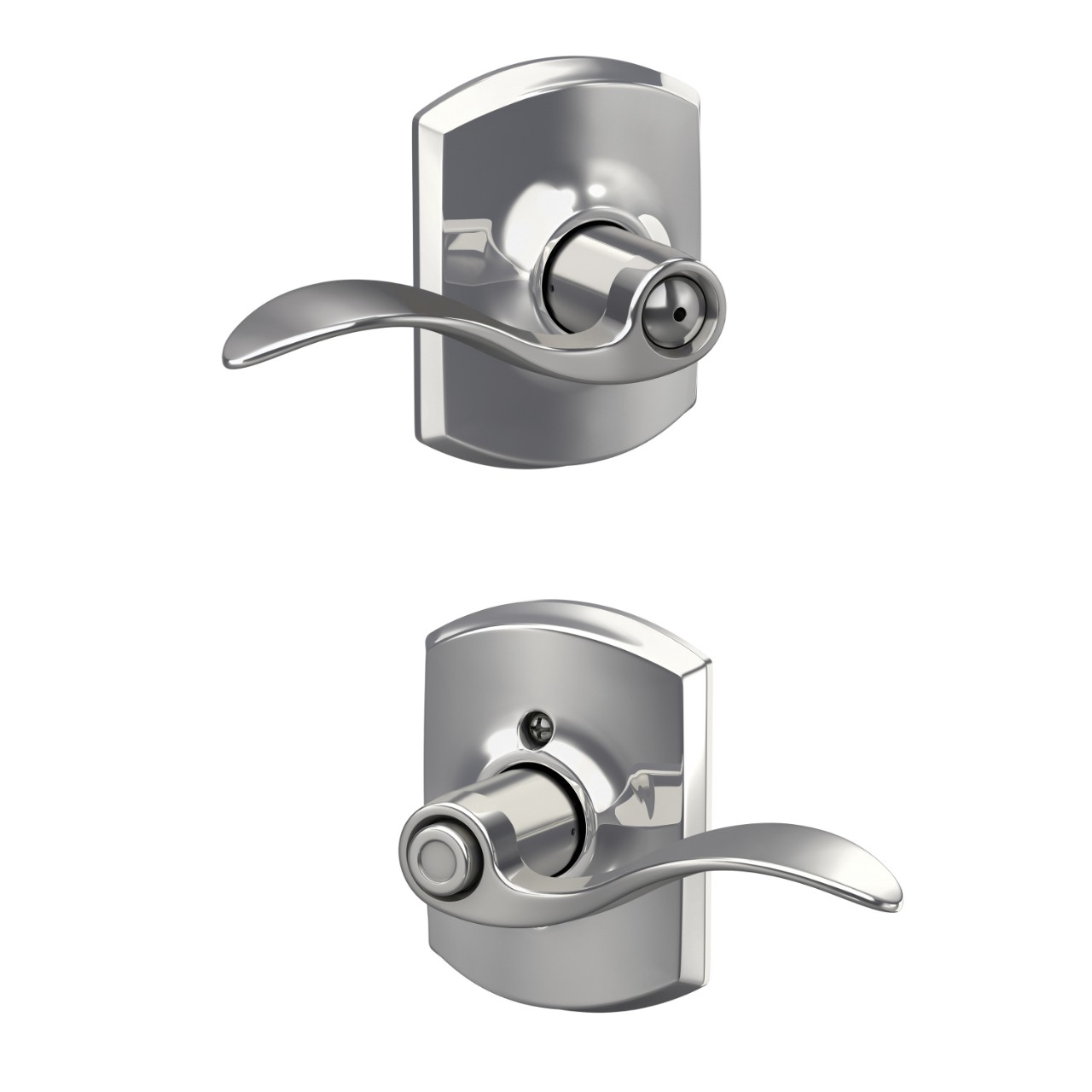 Accent Lever Bed & Bath Lock with Greenwich Trim