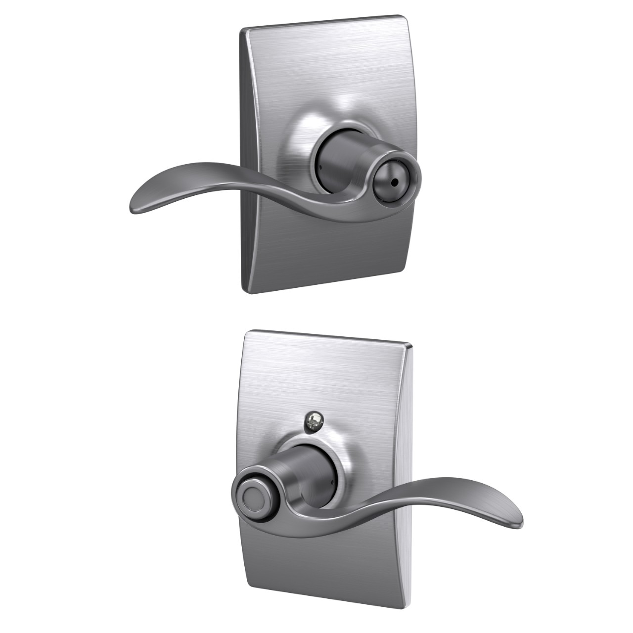 Accent Lever Bed & Bath Lock with Century Trim