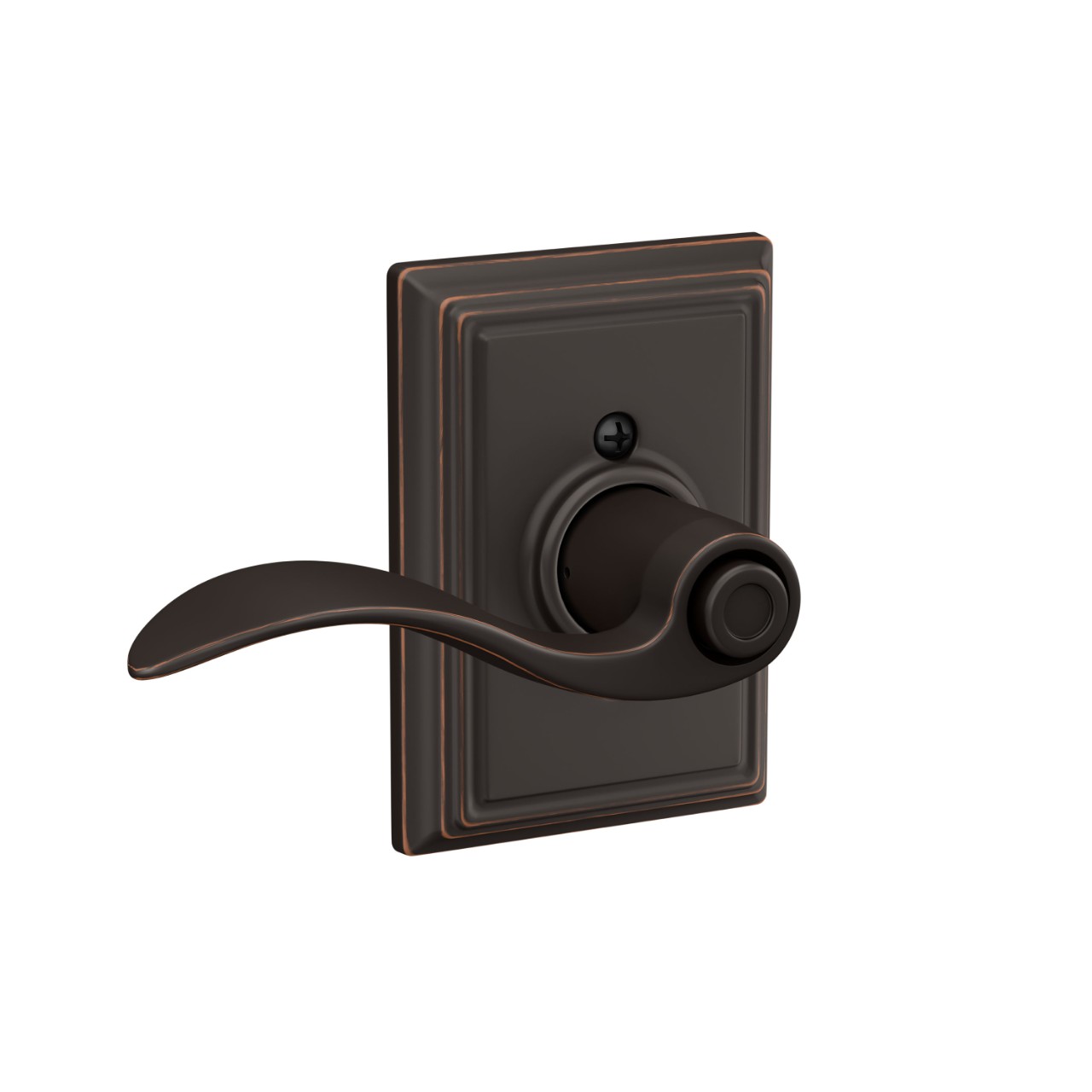 Accent Lever Bed & Bath Lock with Addison Trim