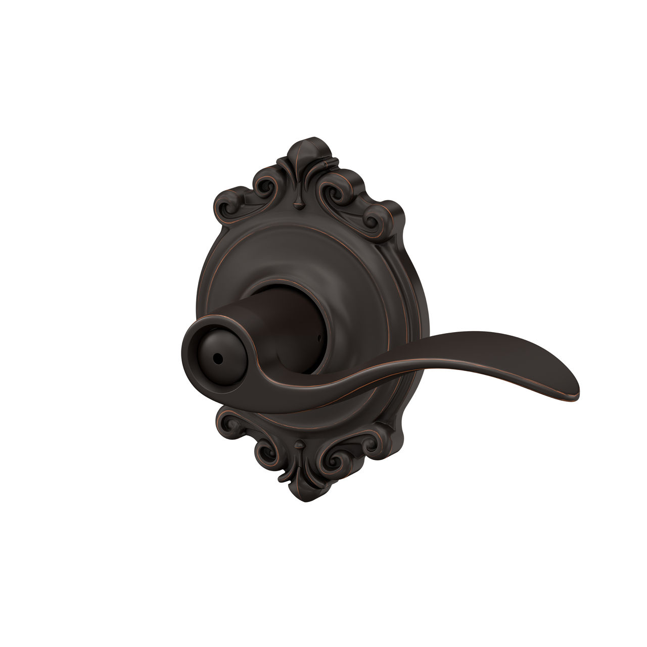 Accent Lever Bed & Bath Lock with Brookshire Trim