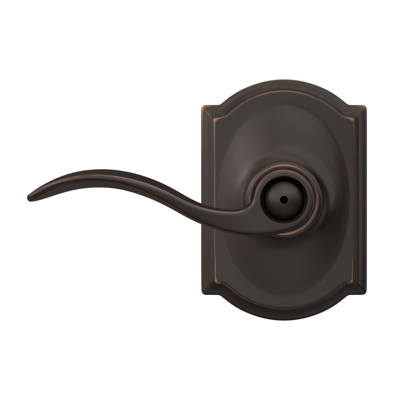 Accent Lever Bed & Bath Lock with Camelot Trim