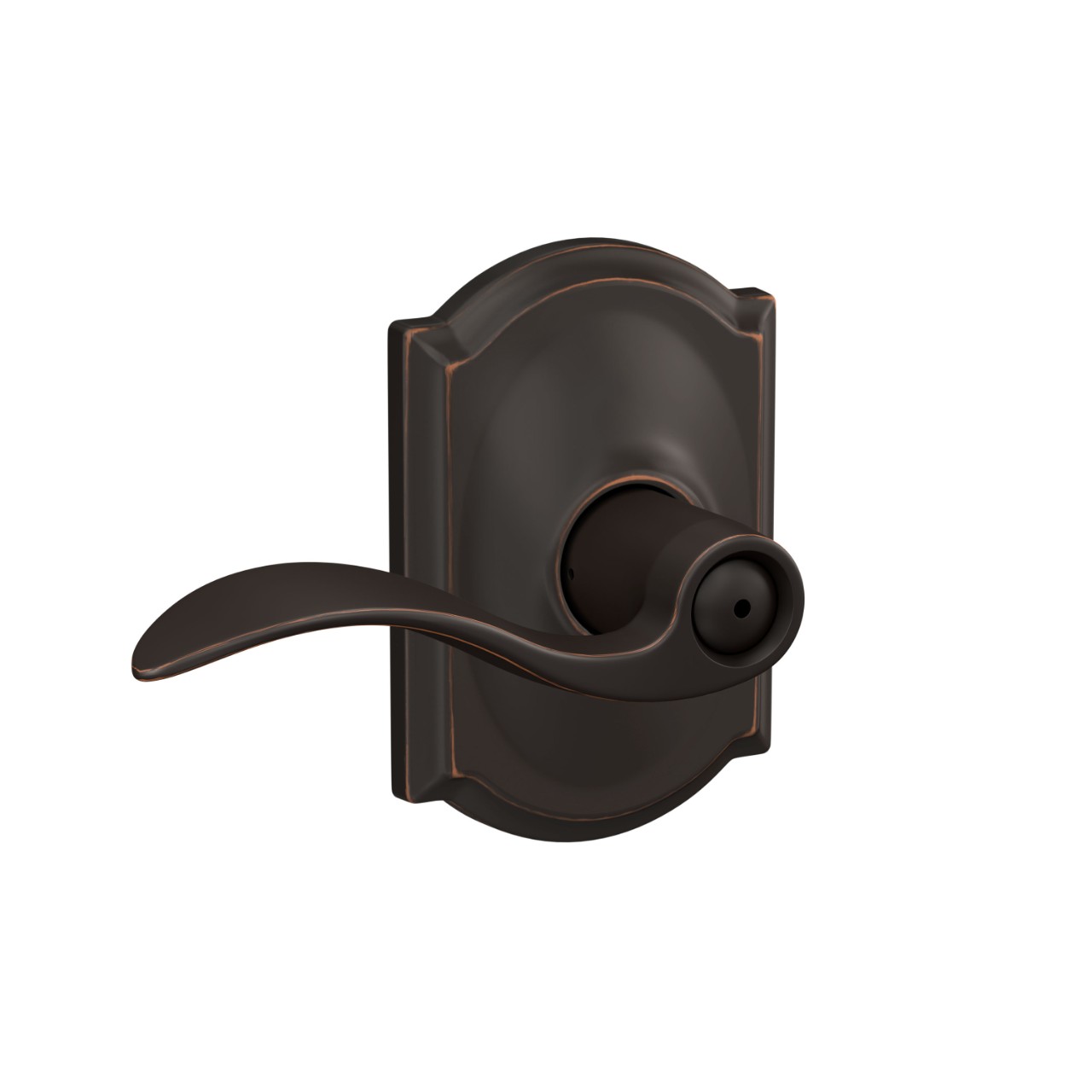 Accent Lever Bed & Bath Lock with Camelot Trim