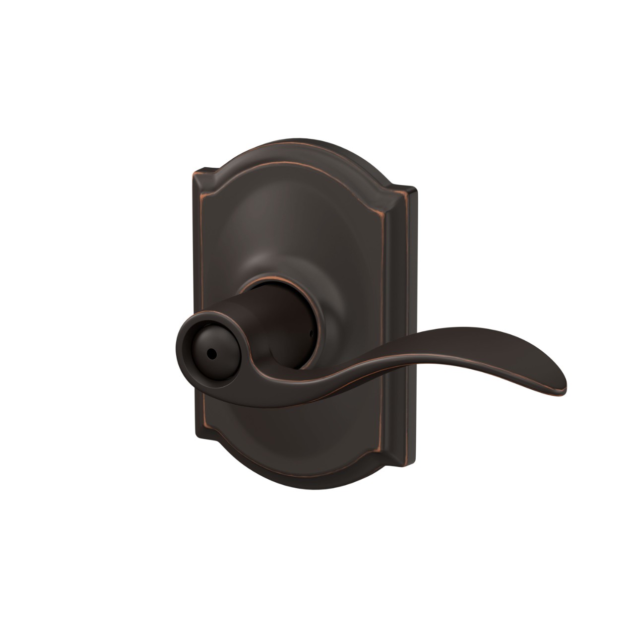 Accent Lever Bed & Bath Lock with Camelot Trim