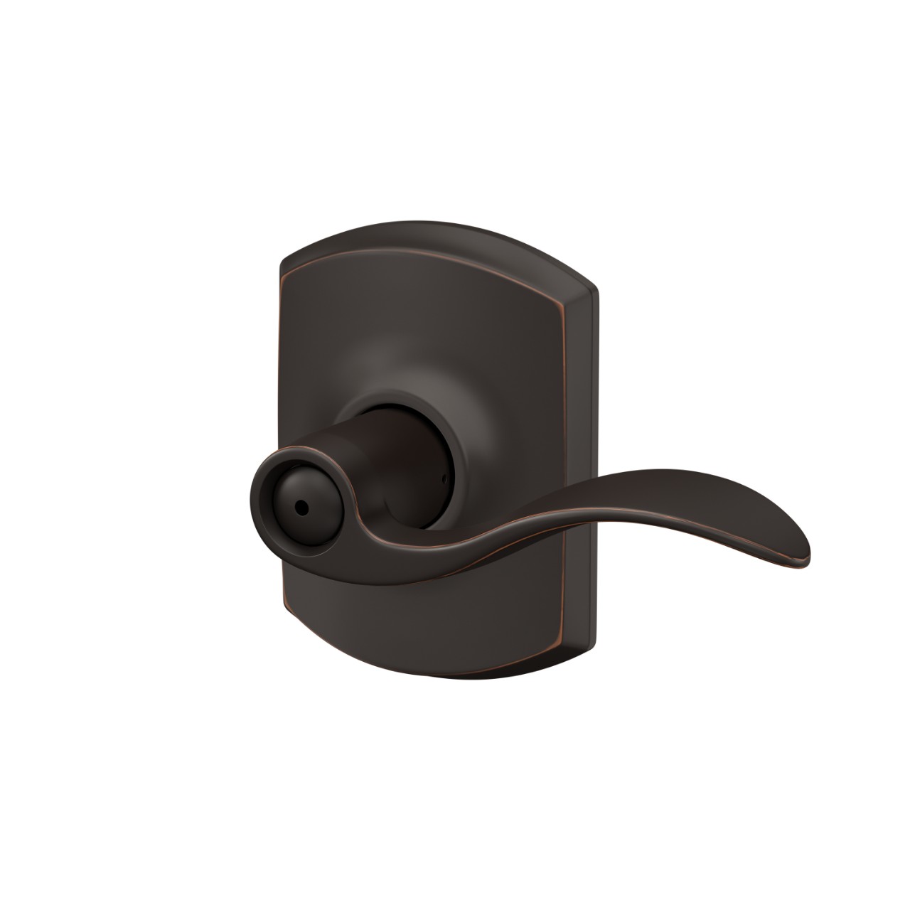 Accent Lever Bed & Bath Lock with Greenwich Trim