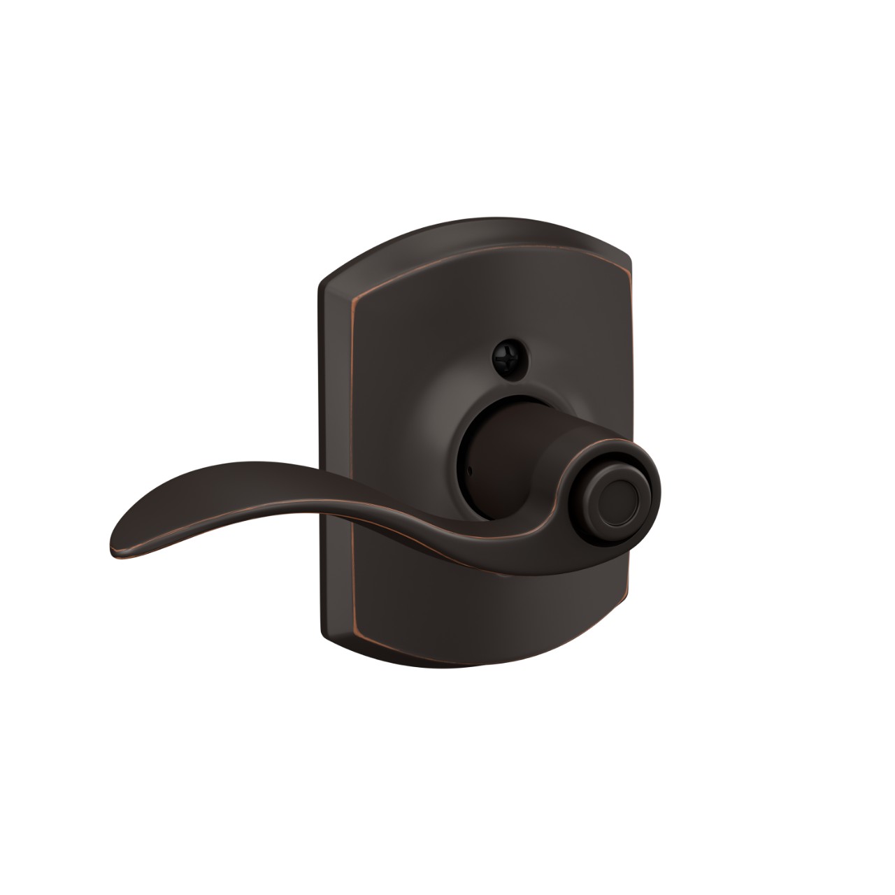 Accent Lever Bed & Bath Lock with Greenwich Trim