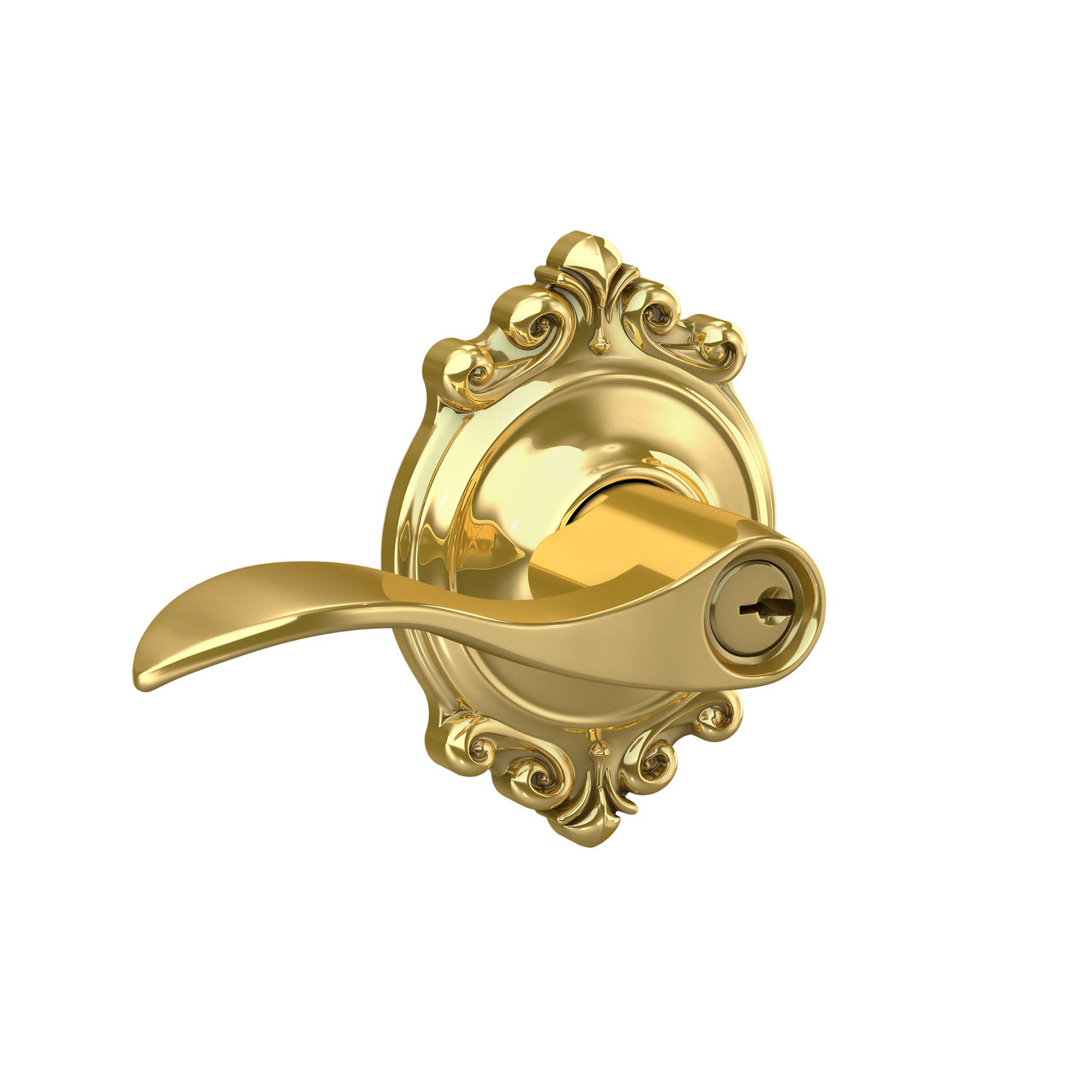 Accent Lever Keyed Entry Lock with Brookshire Trim