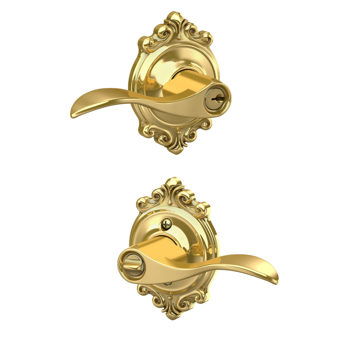 Accent Lever Keyed Entry Lock with Brookshire Trim