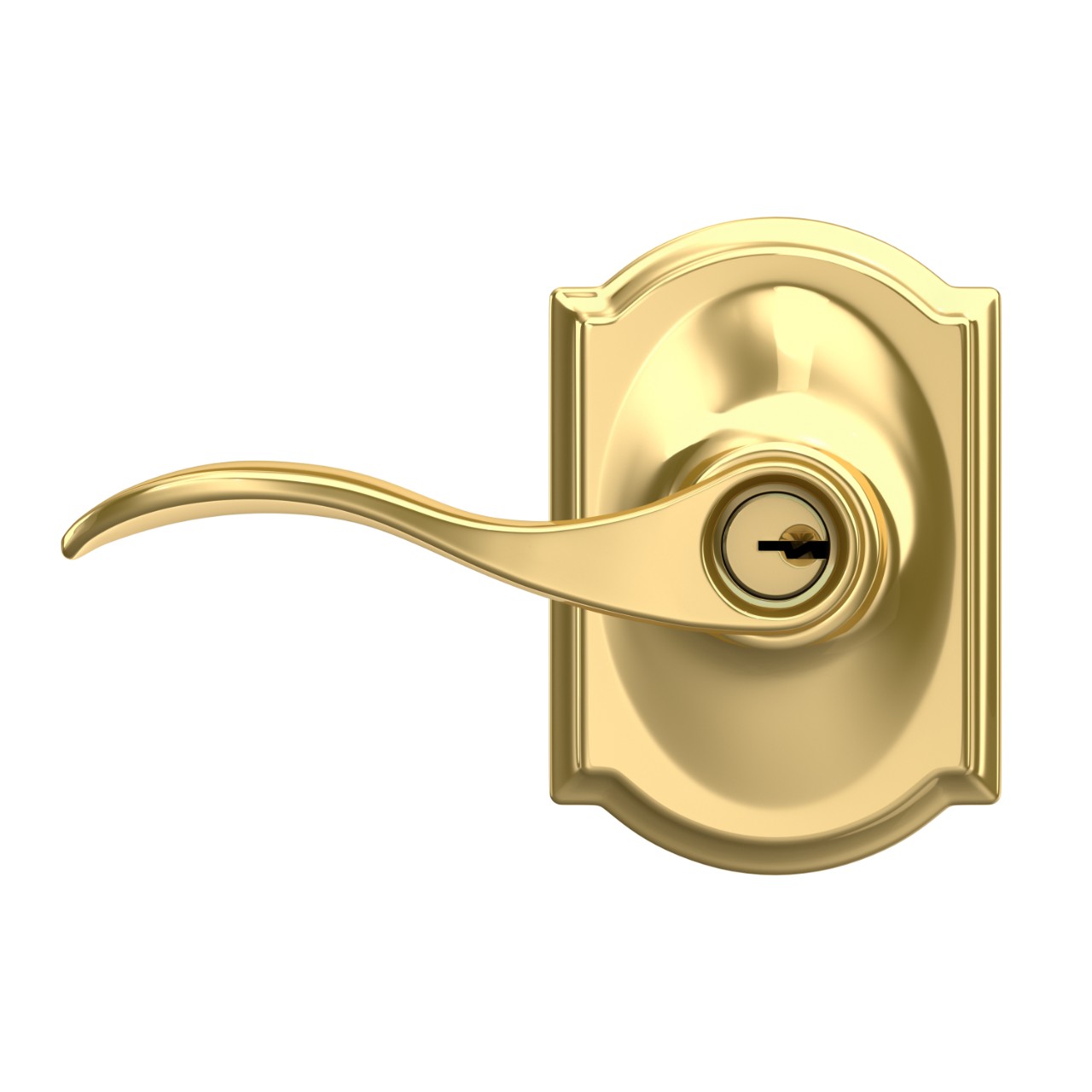 Accent Lever Keyed Entry Lock with Camelot Trim