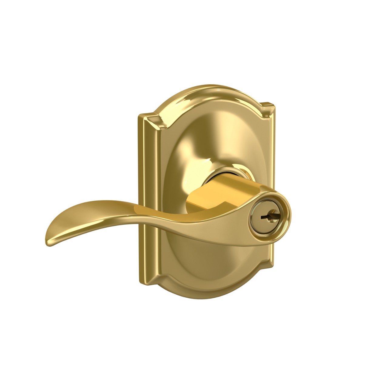 Accent Lever Keyed Entry Lock with Camelot Trim