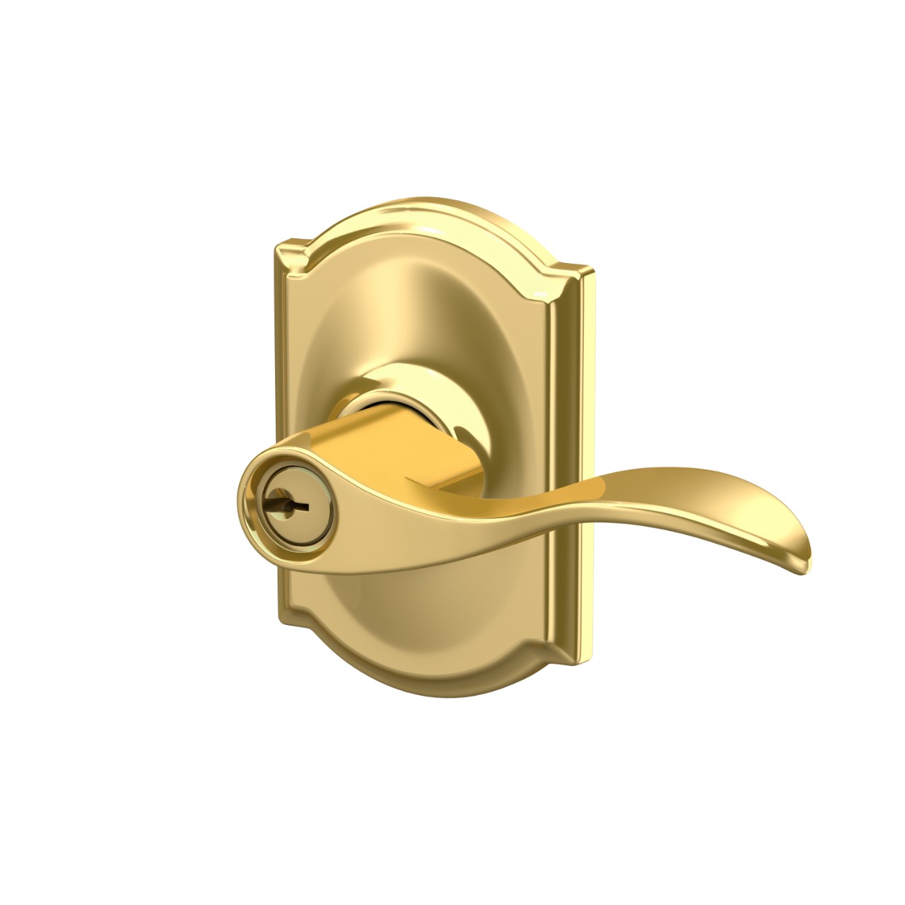 Accent Lever Keyed Entry Lock with Camelot Trim