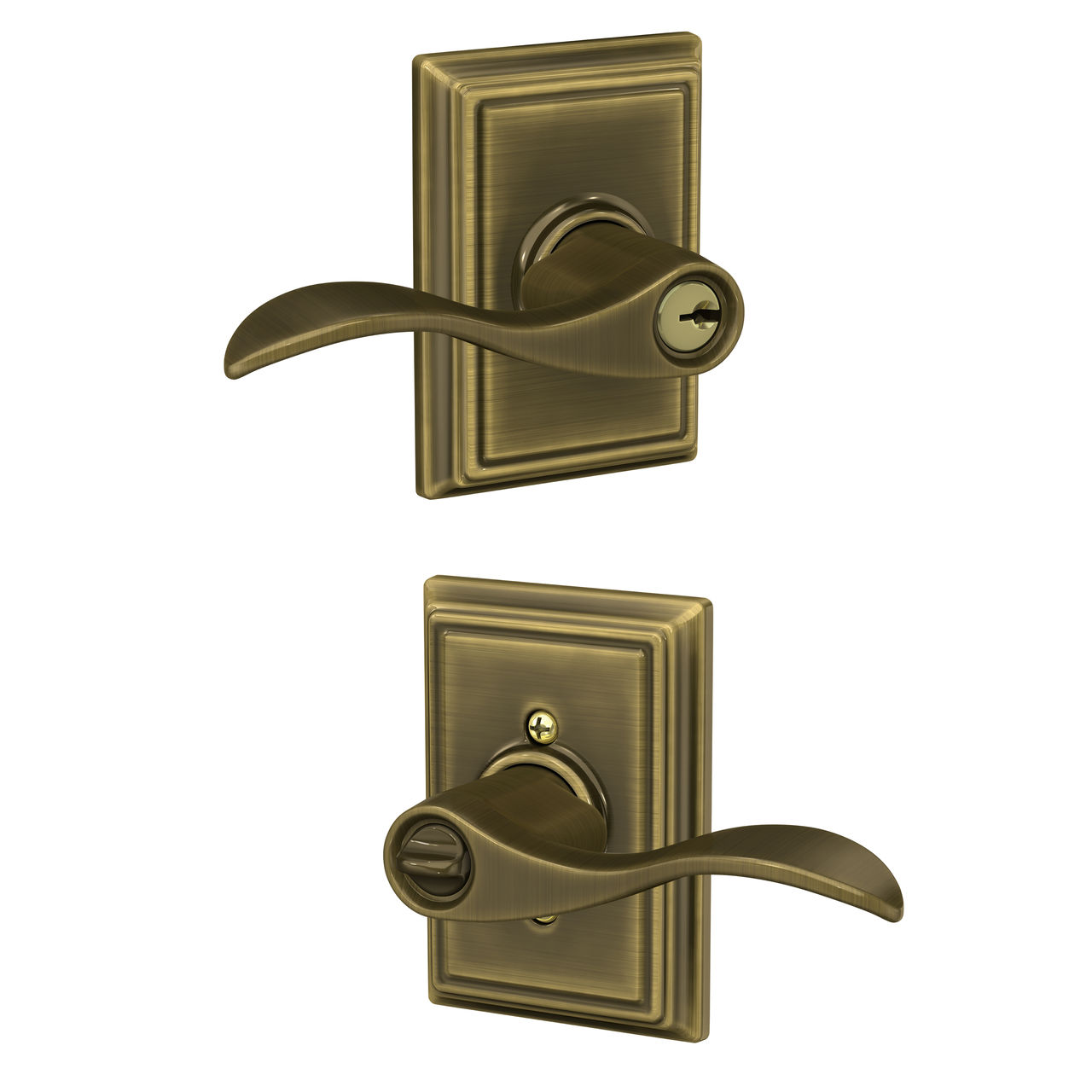 Accent Lever Keyed Entry Lock with Addison Trim
