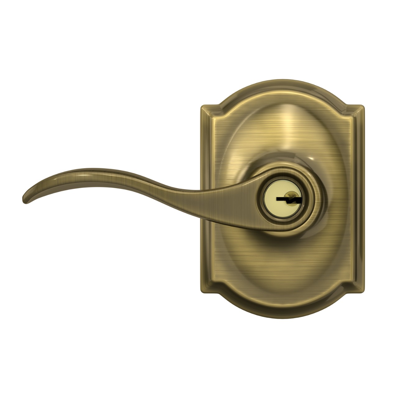 Accent Lever Keyed Entry Lock with Camelot Trim